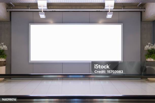 Blank Advertising Billboard Stock Photo - Download Image Now - Billboard, Airport, Template