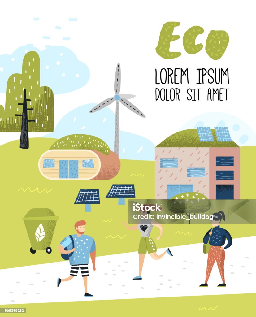 Áp Phích Thị Trấn Xanh Bảo Vệ Môi Trường Eco House Công Nghệ Tương ...