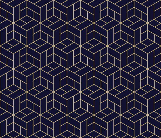 бесшовный геометрический узор - woven shape ornate abstract stock illustrations