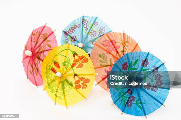 Five Party Umbrellas Stock Photo - Download Image Now - Close-up, Color Image, Cut Out