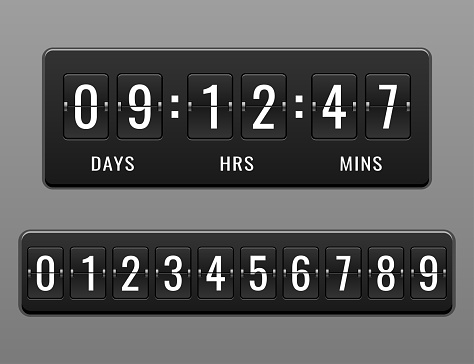 Mechanical Countdown Timer And Scoreboard Vector For Website Stock ...
