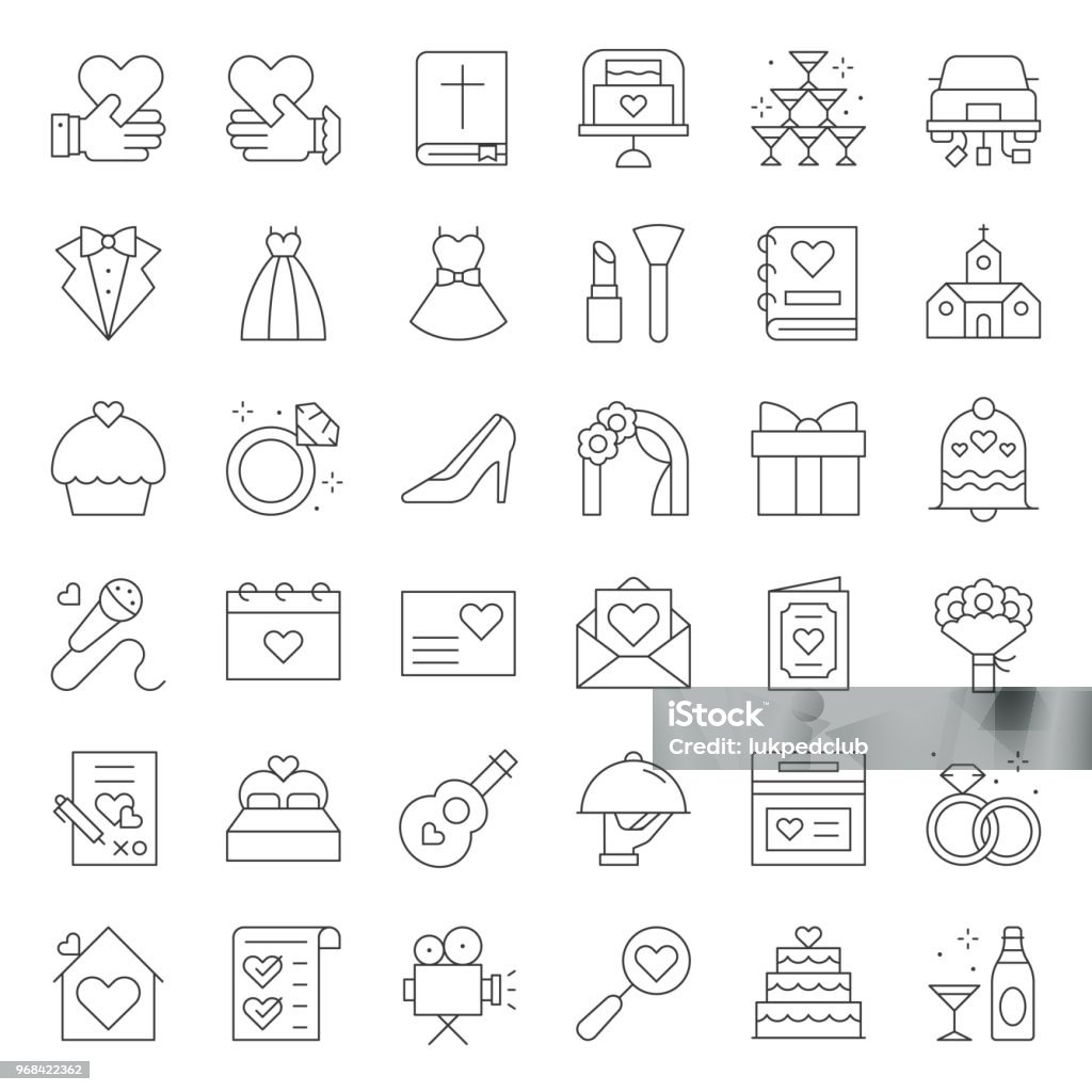 Wedding organization related icon Wedding stock vector