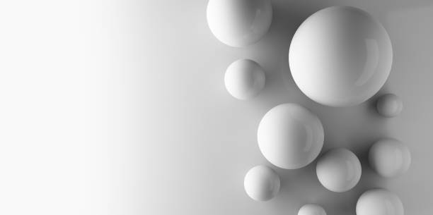 istock Spheres on white background in technology concept. Minimal abstract background. 3d illustration. 968425430
