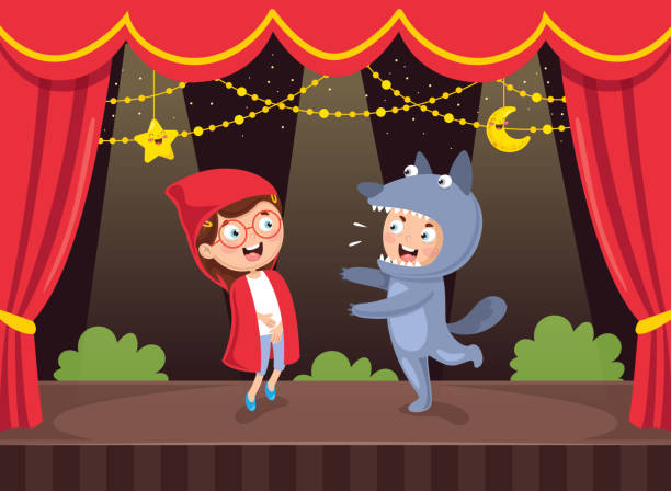 Vector Illustration Of Kids Art Stock Illustration - Download Image Now -  Theatrical Performance, Stage Theater, Child - iStock