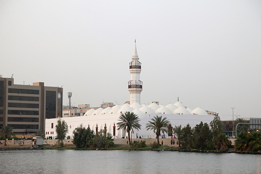 The Jaffali Mosque nearby Balad (Shopping area)  in evening  Jeddah, Saudi Arabia