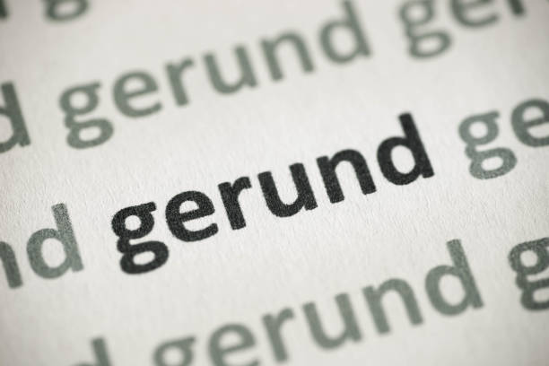 istock word gerund printed on paper macro 968466460