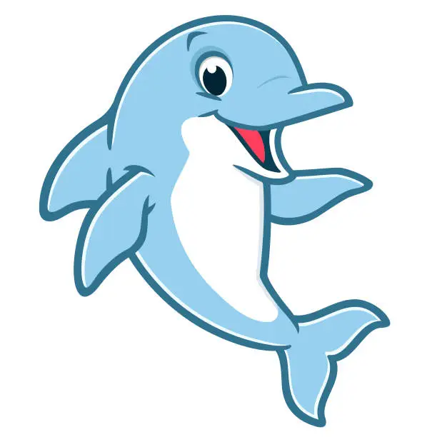 Vector illustration of Cartoon Dolphin