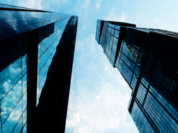 istock Details of skyscrapers reflecting the sky 968479448