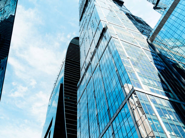 istock Details of skyscrapers reflecting the sky 968479464