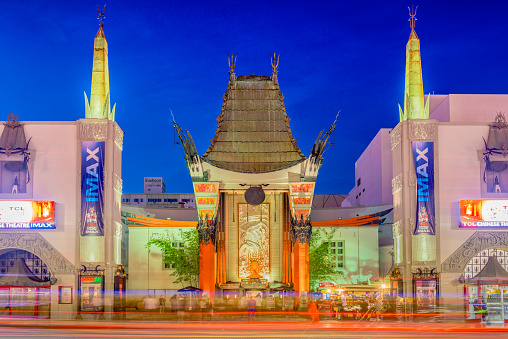 Los Angeles, California, March 1, 2016: Grauman's Chinese Theater on Hollywood Boulevard. The theater has hosted numerous premieres and events since it opened in 1927.