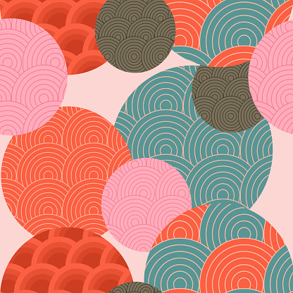 Traditional Japanese pattern. Seamless pattern. Japanese-style background. Vector illustration.