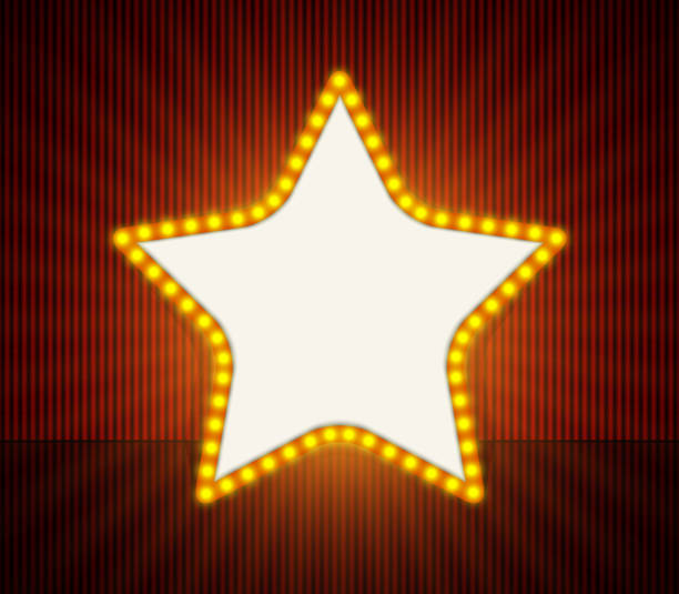 istock Glowing retro light banner for text in the form of a star. 968506794