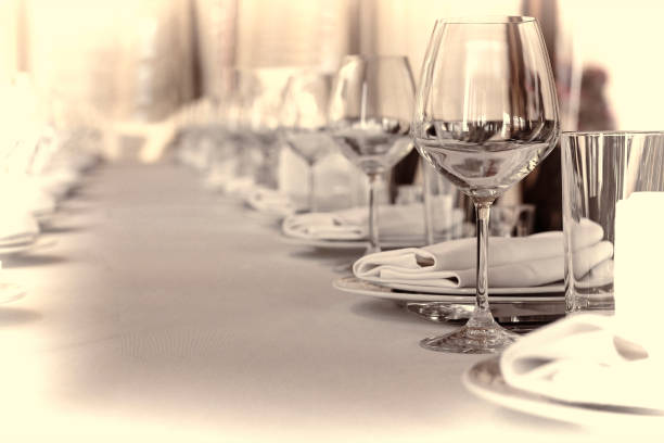 istock Banquet hall in the restaurant. toned, Concept: Serving. Celebration, Anniversary, Wedding, copy space 968513414