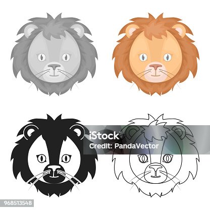 istock Circus lion icon in cartoon style isolated on white background. Circus symbol stock vector web illustration. 968513548