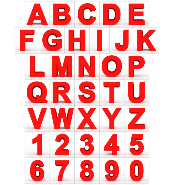 istock letters and numbers 3d red isolated on white 968522858