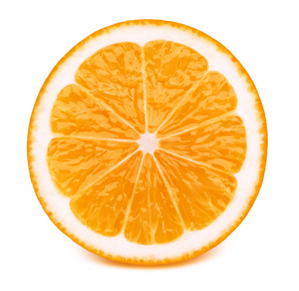 istock Half of orage fruit slice isolated on white 968523478