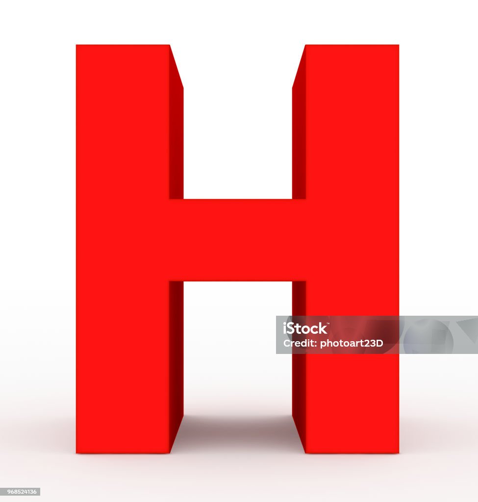 Chữ H 3d Màu Đỏ Bị Cô Lập Trên Màu Trắng Hình ảnh Sẵn có - Tải ...