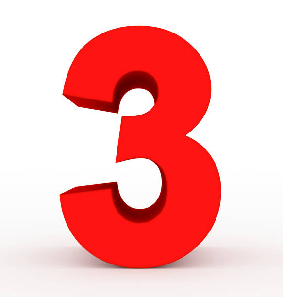 istock number 3 3d clean red isolated on white 968526936