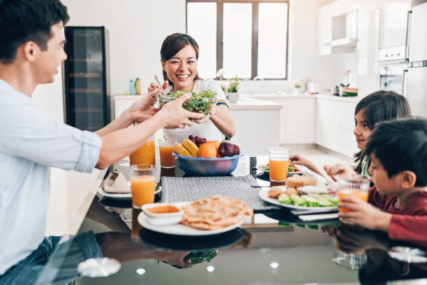 istock Happy family at breakfast 968533008