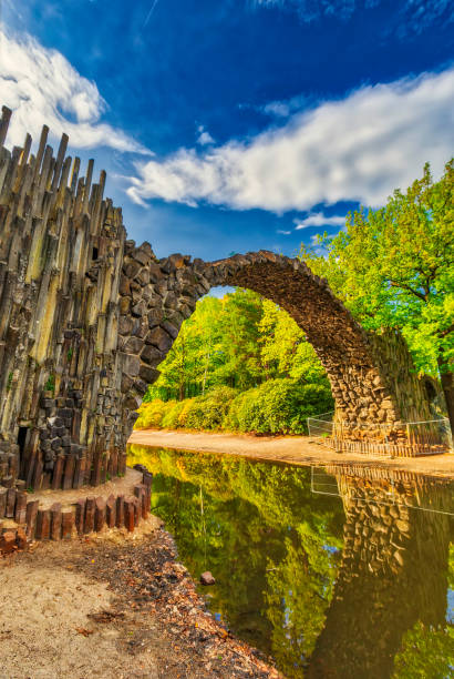 istock Rakotz bridge (Arch Bridge, Rakotzbrücke) in Kromlau, Germany (HDRi) 968536130