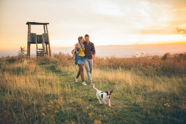 istock Young romantic couple having fun outdoors 968536416