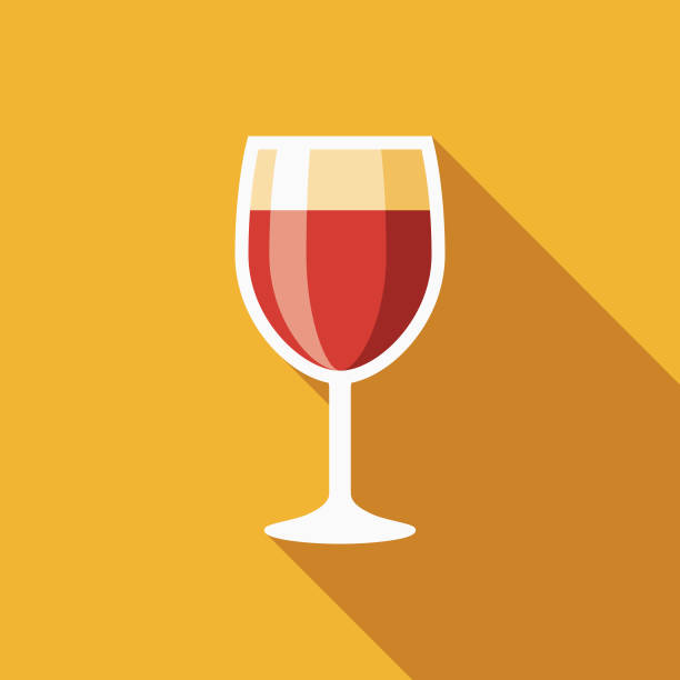 와인 플랫 디자인 하누카 아이콘 - wineglass wine glass red wine stock illustrations