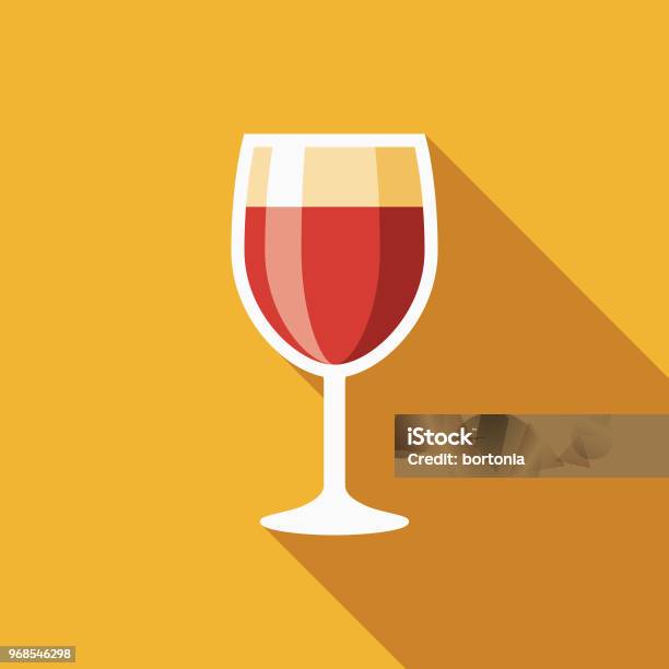 Wine Flat Design Hanukkah Icon Stock Illustration - Download Image Now - Wineglass, Wine, Icon Symbol