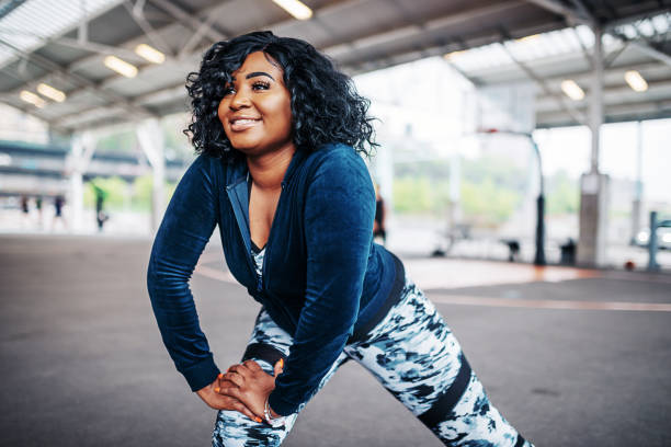 A woman exercising outdoors
