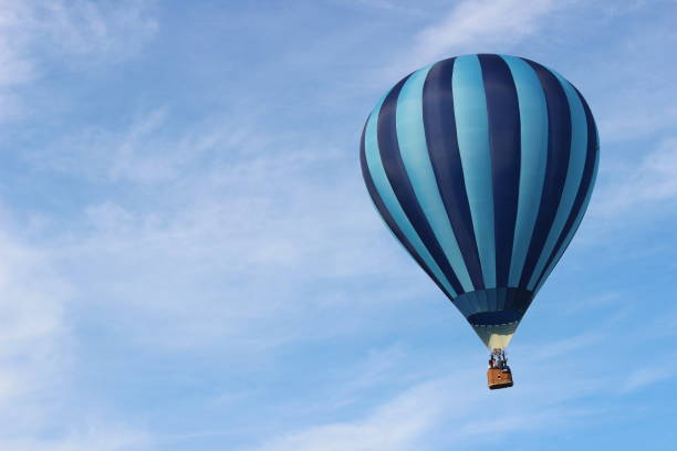 istock Blue Striped Hot Air Balloon 968593620