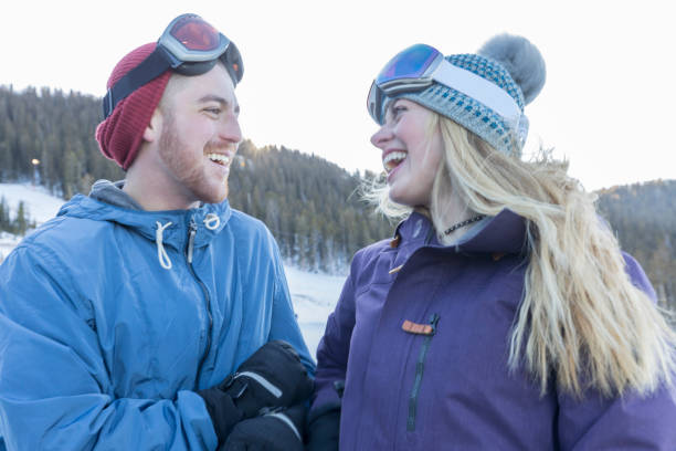 istock Newlyweds enjoy a ski vacation 968605770