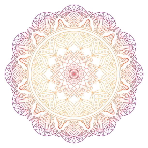 illustrazioni stock, clip art, cartoni animati e icone di tendenza di sfondo colorato motivo mandala. illustrazione vettoriale. elemento di meditazione per lo yoga in india. ornamento per decorare un saluto. set di biglietti d'invito di nozze vintage - wedding rose lace backgrounds