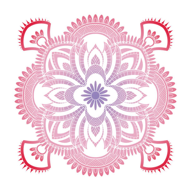 illustrazioni stock, clip art, cartoni animati e icone di tendenza di sfondo colorato motivo mandala. illustrazione vettoriale. elemento di meditazione per lo yoga in india. ornamento per decorare un saluto. set di biglietti d'invito di nozze vintage - wedding rose lace backgrounds