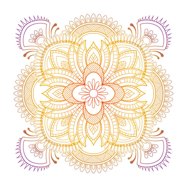 illustrazioni stock, clip art, cartoni animati e icone di tendenza di sfondo colorato motivo mandala. illustrazione vettoriale. elemento di meditazione per lo yoga in india. ornamento per decorare un saluto. set di biglietti d'invito di nozze vintage - wedding rose lace backgrounds