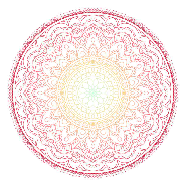 illustrazioni stock, clip art, cartoni animati e icone di tendenza di sfondo colorato motivo mandala. illustrazione vettoriale. elemento di meditazione per lo yoga in india. ornamento per decorare un saluto. set di biglietti d'invito di nozze vintage - wedding rose lace backgrounds