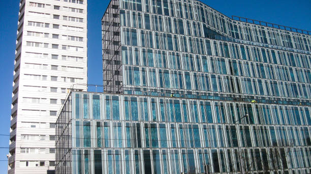 istock close view to sky scraperss - office builings 968625892