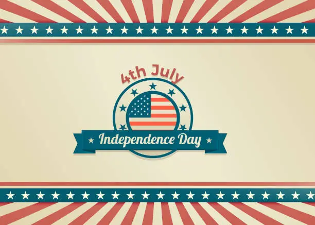 Vector illustration of 4th of July, Independence Day retro design. Vector illustration for posters, flyers, cards, banners, covers, invitations etc