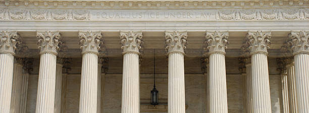 istock Supreme Court panoramic with text Equal Justice Under Law 96862665