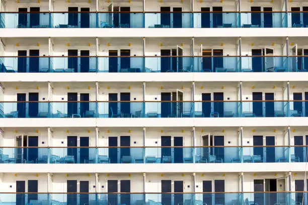 Balconies on a Cruise Ship. Background texture