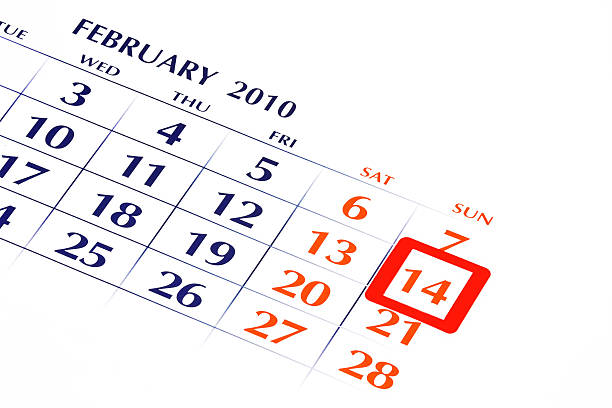 14 February 2010 - Valentine's Day.  calendar february 2010 stock pictures, royalty-free photos & images