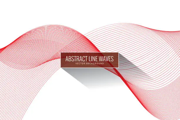 Vector illustration of Red waves background
