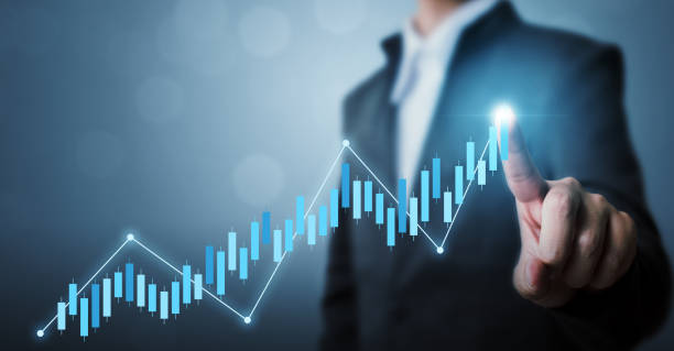 istock Business development to success and growing growth concept, Businessman pointing line dot graph corporate future growth plan 968645206