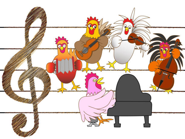 ilustrações, clipart, desenhos animados e ícones de rancho de música - bugle music musical instrument musical note