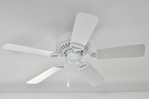 White ceiling fan White ceiling fan in home. ceiling fan stock pictures, royalty-free photos & images