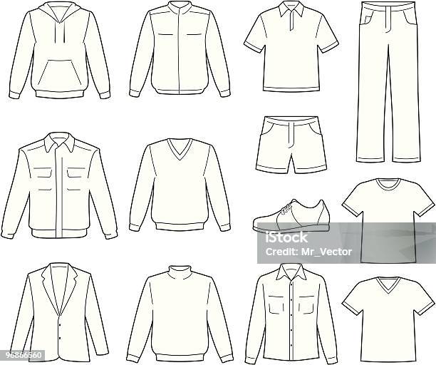 Ilustración de Ilustración Masculino Ropa Informal y más Vectores Libres de Derechos de Hombres - Hombres, Blazer - Chaqueta, Pantalón