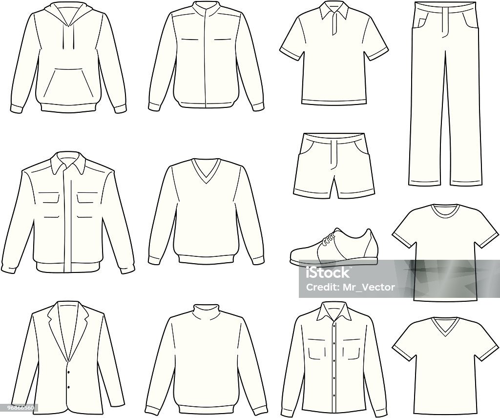 Men’s casual clothes illustration  Men stock vector