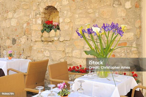 Ready For Lunch Alfresco Stock Photo - Download Image Now - Juan Les Pins, Antibes, Bunch of Flowers