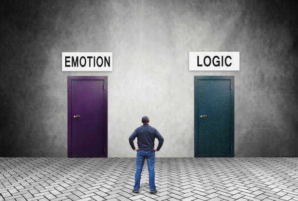 istock Man does not know what to choose Logic or Emotion 968671638