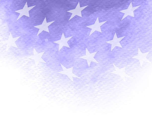 illustrazioni stock, clip art, cartoni animati e icone di tendenza di stelle acquerello patriottismo - backgrounds us memorial day patriotism american flag