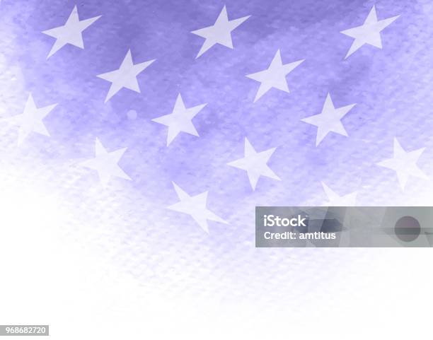 Stars Watercolor Patriotism Stock Illustration - Download Image Now - Backgrounds, US Memorial Day, American Flag