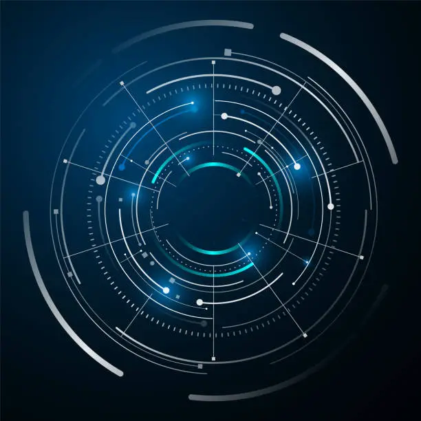 Vector illustration of circle digital tech design concept background